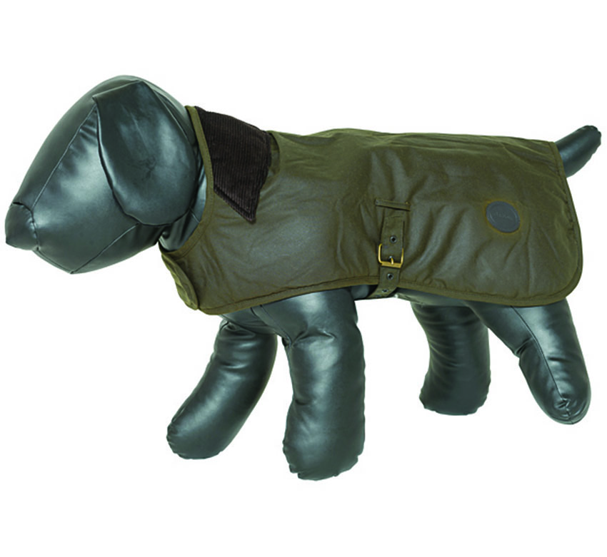 barbour waxed cotton dog coat